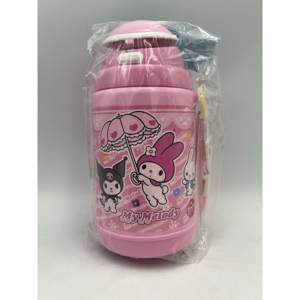 Sanrio My Melody 400ml Straw‎ Hopper Thermos with Strap NEW
